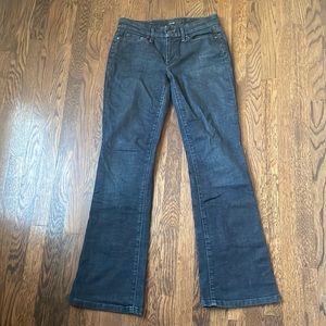 Joes jeans dark blue boot cut lower rise provocateur jeans, size 26